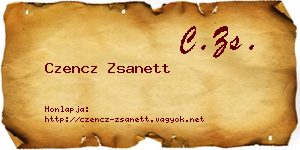 Czencz Zsanett névjegykártya